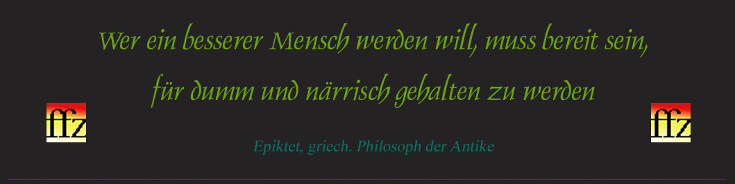Seit 1975, seit �ber 50 Jahren, seit mehr als einem halben Jahrhundert gibt�s meine Painted Integration ... Painted Integration, auf deutsch "Gemalte Integration / Eingliederung" ist ein vision�res KUNST-Projekt des K�nstlers Frank Friedrich Zilly (Jg. 1959) aus Schielberg im Schwarzwald. Alles begann damals � lange bevor's Heimcomputer und das heutige Internet oder gar (verlogen-) �smarte� (weil ganovenfreundliche) mobile Tunnelblick-und Abkassier-Phones gab � als ein Versuch der eigenen Hilfe zur Selbsthilfe eines jungen Mannes von 16 Jahren. In einem kleinen (Bauern)Dorf, dort, wo einst Baden und W�rttemberg aneinander grenzten und das (damals wie heute) von der A8 Karlsruhe-Stuttgart nahezu h�lftig geteilt wird und auf halbem Weg liegt zwischen Karlsruhe und Pforzheim. Und niemand ahnte, was aus diesem �Projektchen� einmal werden k�nnte. Oder wom�glich gar werden sollte (?) �  Es ging dem jungen Mann damals anfangs jedenfalls � �lediglich nur� � um die f�r ihn allein allerdings erstmal bereits riesengro�e, ihn komplett dominierende Frage, welche Richtung er in Sachen seiner eigenen Lebensplanung und -Gestaltung einschlagen sollte : Weitermachen wie sozialisiert, also eng verbunden und engagiert mit dem Thema Religion oder besser ohne die. Mit einem anderen, vielleicht eher wissenschaftlich sprich verstandesm��ig, rational gepr�gten Weltbild. Nun, der junge Mann erkannte bald, angeregt durch einen (sehr sonderbaren) Gedankenblitz, dass ihm, wenn �berhaupt wer, allein die gro�e KUNST � die ihn bis dahin nie sonderlich interessiert hatte � weiterhelfen und � die gew�nschten, absolut neutralen (!!) � Antworten liefern konnte. Nach und nach wurde ihm dann auch die enorme Skalierbarkeit seines ausget�ftelten Konzeptes klar. Und so wurde aus diesen Anf�ngen im Laufe der Jahre ein vision�res KUNST-Projekt und damit eine Lebensaufgabe, bei der sich alles dreht ums k�nftige (Wieder)Dabeisein und (Wieder)Dazugeh�ren bislang - warum auch immer - aus einer kleinen oder gro�en menschlichen Gemeinschaft ausgegrenzter Individuen. Es geht (zun�chst) ums Thema Teilhabe. Und das wiederum hat Schritt f�r Schritt zu neuen Erkenntnissen und Einsichten und damit wiederum verbundenen, weitergehenden Fragen gef�hrt bis hin zu den zentralen der Existenz(ial)philosophie ... Es geht also keineswegs etwa nur um das Thema Migration, die Integration von aus anderen Staaten zugewanderten Fremden. Nein. Diese Thematik betrifft mittlerweile sehr viele und immer mehr Mitmenschen, die schon immer hierzulande leben. Es scheint grad so, als h�tte die Vorsehung � so nenne ich die Macht, die alles Geschehen lenkt und die mich ganz offensichtlich inspiriert hatte mit einem Thema, das f�r mich nie zuvor je eines war � dergleichen Jahrzehnte zuvor bereits �geahnt� und mich schon mal rechtzeitig in Position gebracht � Aber nein, nein, nein, die Vorsehung res. das, was ich hier so nenne, die wei� bestens Bescheid, die muss nicht erst was ahnen oder gar R�tsel erraten. Die ist eingeweiht und voll im Bilde  � Apropos �Inspiration� � wo kommen die, wo kommen unsere Gedanken her ? Und warum haben nicht alle die gleichen Gedanken ?  Es haben immerhin ja auch alle (gesunden) 10 Finger, 10 Zehen, 2 Arme und Beine, 2 Augen und Ohren und mitten im Gesicht eine Nase ... Sch�n zu wissen, dass die Gedanken (hierzulande) frei sind (mal abwarten, wie lange noch �). Doch das sagt �berhaupt nichts dar�ber aus, wo ebendiese Gedanken herkommen, wo die entstehen. Und warum. Oder warum grade bei mir und nicht bei anderen Mitmenschen. F�r mich ist das, was ich hier mache(n darf), eine Gnade. Warum das so ist, auch das werden manche verstehen und viele nicht. Ich m�chte jedenfalls allen meine websites nahelegen. Die, die bereits in die Jahre gekommen sind genauso, wie diese hier, meine aktuelle. Danach werden Sie mehr wissen. Und nicht nur �ber meine Person � � �   Mit einem Klick auf das Textfeld (auf dem jetzt der Mauszeiger steht) �ffnet sich eine gro�e, ausf�hrliche pdf-Datei, die Ihnen mehr verr�t �ber mich, den K�nstler und seine sprich meine Painted Integration ...   Vielen Dank f�r Ihr Interesse und Ihre Zeit !                        ffz,  2024-10-12   (2026-01-19)