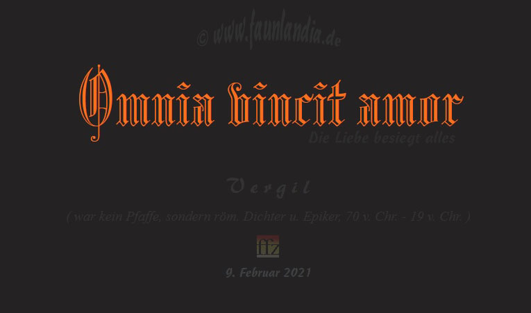 " Omnia vincit amor  -  Die Liebe besiegt alles "   eine Texttafel von Knstler Frank Friedrich Zilly aus Schielberg im Schwarzwald